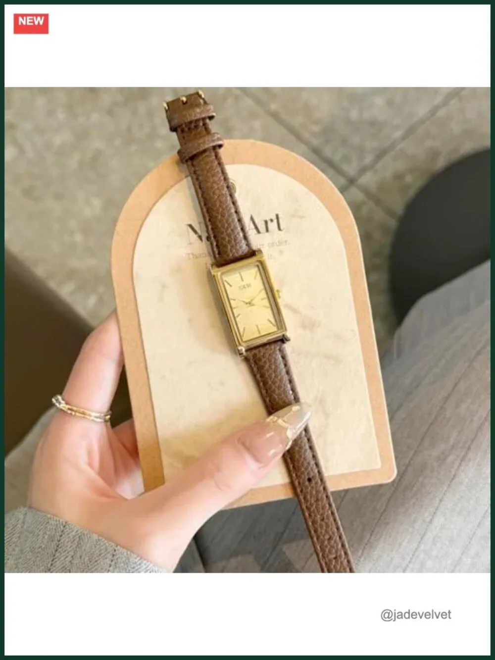 Women's Rectangle Watches Leather Strap Quartz Dress Vintage Analog Wrist Watch